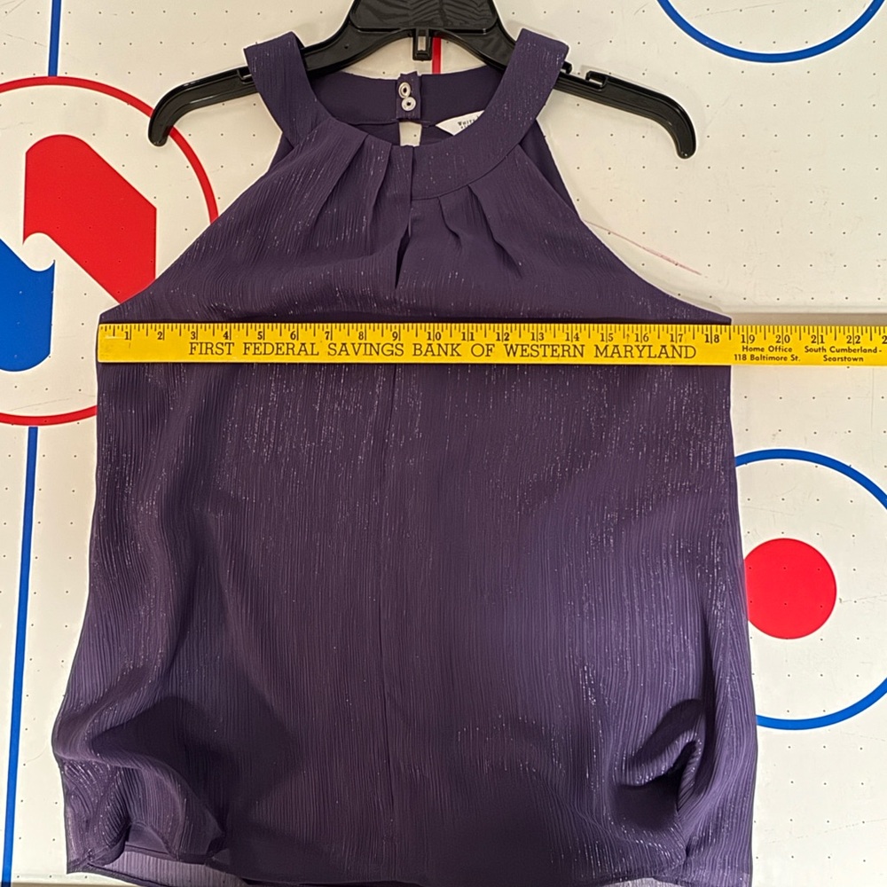 White House Black Market Purple Shimmer Sleeveless/Halter Lurex Gothic Purple - Picture 8 of 8
